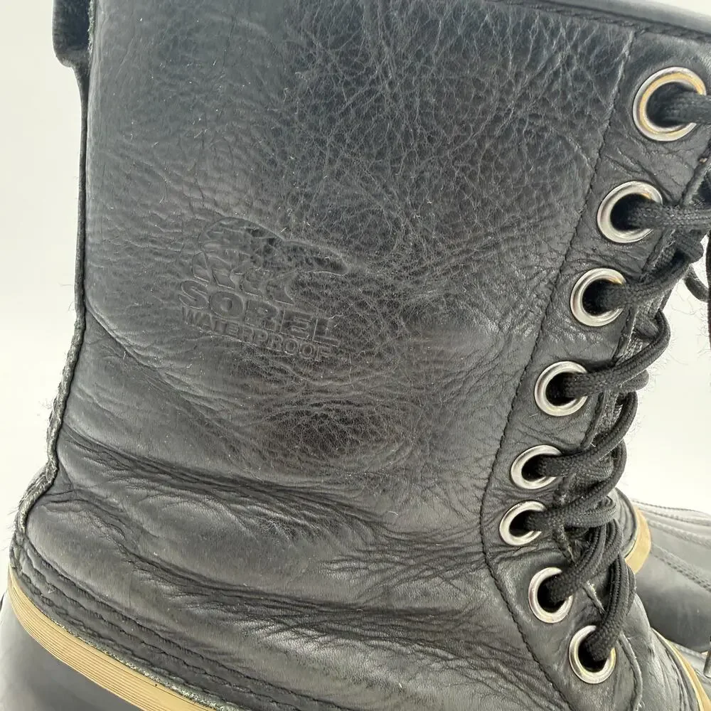 Sorel Men's Black Leather 1964 Premium T Snow Lace Up Boots Size 8